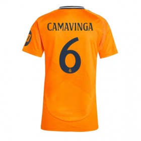 Real Madrid Eduardo Camavinga #6 Borta Kläder Dam 2024-25 Kortärmad